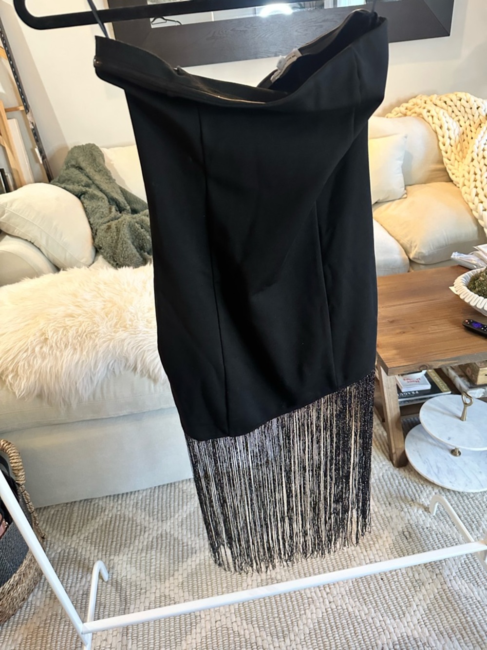 Superdown Cleo Strapless Fringe Dress S - Picture 4 of 10